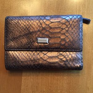 Coccinelle Bronze embossed snake leather wallet